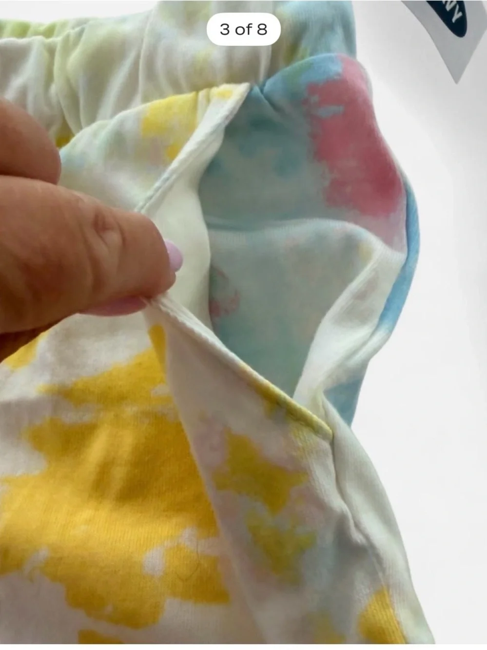 Old Navy Pastel Tie-Dye Shorts in Yellow, Blue, Pink